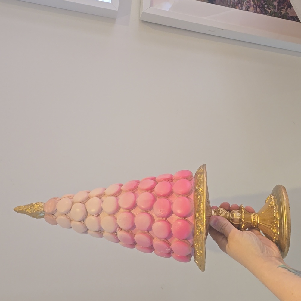 Ombre Pink Pastel Macaron Tree Pedestal 16.5" Christmas Tree Decor Macaroons